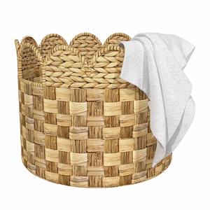 Round Water Hyacinth <b>Large</b> Storage <b>Basket</b> Handmade Storage <b>Basket</b> Wholesale eco-friendly Made in Vietnam - Product Image 1