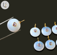 Colgante de Plata de Ley 925 con Incrustaciones de Calcedonia Azul Natural Redonda, Dijes Finos para Mujer, Fabricación de Joyería de Moda