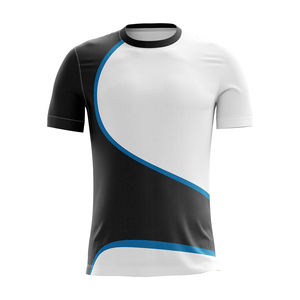 T-shirt de sport pour hommes coupe ajustée de haute qualité T-shirt de fitness en course à pied personnalisé Nouveau design Tissu tricoté en polyester/coton pour - Product Image 4