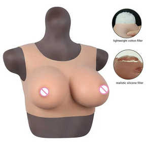 Cuello Redondo Silicona Formas de Pecho Artificial Sexy Pechos Grandes Prótesis para Travestis Drag Queen Shemale Transgénero - Product Image 2