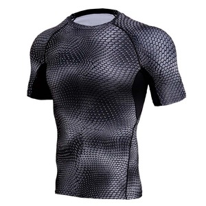 เสื้อเชิ้ตสำหรับผู้ชายเสื้อออกกำลังกายแบบครึ่งแขนพิมพ์ลายปรับแต่งโลโก้ได้ - Product Image 1