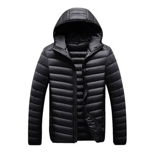 Chaqueta acolchada de burbujas de gran tamaño para hombre de diseñador pesado, Abrigo acolchado con capucha negra, chaqueta de invierno personalizada fina y brillante con logotipo OEM - Product Image 2