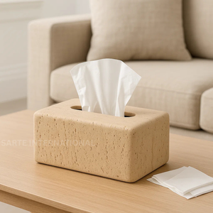 Caja de pañuelos de piedra travertino, superventas, soporte de pañuelos decorativo de lujo hecho a mano, proveedor mayorista de fábrica para compradores globales - Product Image 4