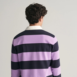 Camiseta de Rugby Clásica de Manga Larga con Franja Delantera de 4 Pulgadas, Polo Deportivo de Rugby para Hombre, Camisetas de Rugby de Algodón para Hombre - Product Image 3