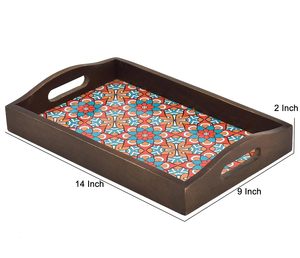 Plateau en bois de manguier fait à la main avec poignées, plateaux rectangulaires pour la cuisine, décoration de service naturelle, organisateur polyvalent et cadeau - Product Image 2