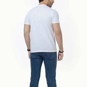 Ropa de calle de algodón de calidad superior con cuello redondo de Color blanco, camisetas para hombre, venta al por mayor, Camiseta de algodón 100% para hombre, ajuste holgado - Product Image 6