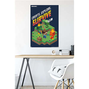 Modern Style Minecraft <b>Poster</b>-Create Explore Survive-Wall Usage Paper Material - Product Image 3
