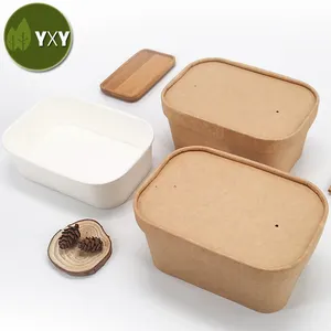 Hot Selling Takeaway Biodegradable Rectangular Paper Bowl Container Food Paper Box