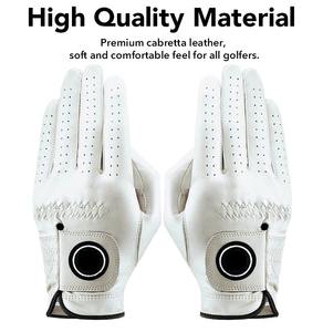 Guantes de Golf Premium para mujer, mano izquierda y derecha, Cabretta, cuero, deportes, transpirable, correa de muñeca ajustable, gancho, cierre de bucle, Anti - Product Image 3