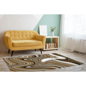 Tapis en marbre noir, or et blanc, tapis de luxe, tapis imprimé, tapis en velours de luxe - Product Image 3