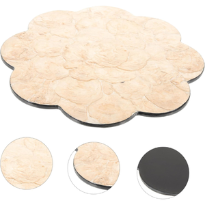 Plateau d'incrustation de nacre design de fleurs Plateau rond fait main pour salle à manger, présentation d'hôtel et cadeaux culturels - Product Image 5