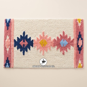 Tapis de bain de luxe Boho Kilim tapis de bain personnalisé en gros séchage rapide tapis de bain design coton avec technique faite à la machine pour salles de bains - Product Image 2