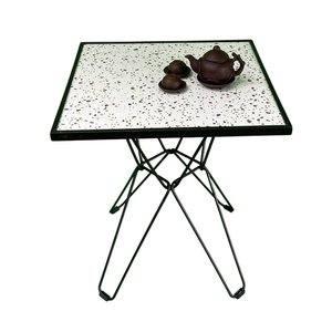 Table basse carrée de style ferme moderne pour salon, plateau en céramique durable, pieds en fer, design convertible - LAP CFD68101 - Product Image 3