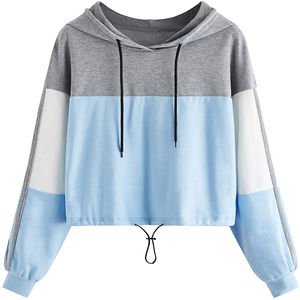 Venta al por mayor personalizado bordado algodón francés Terry Oversized Cropped Top Hoodie para mujeres moda Outwork Hooded para invierno ODM - Product Image 5