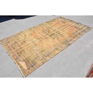 Vintage Large Rug 5x9.1 ft, <b>Brown</b> Blue Southwestern Rug <b>Wool</b> - Product Image 2