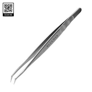 Pince à épiler chirurgicale Bluemed à pointe ultra-fine inclinée, lisse et durable, en acier inoxydable de qualité chirurgicale, pince à épiler pour extensions de cils - Product Image 3