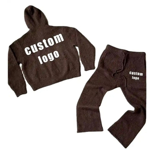 Ensemble pantalon de survêtement à capuche unisexe coupe régulière entièrement personnalisable 2 pièces survêtements en éponge française à manches longues 100% coton respirant - Product Image 2