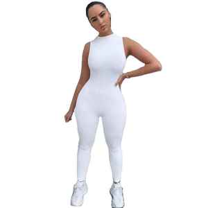 Combinaison de sport sans manches, couleur unie, nouvelle collection, combinaison une pièce pour femmes, combinaisons et barboteuses - Product Image 2