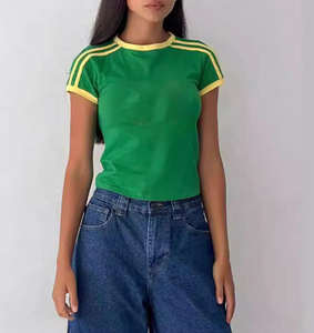 เสื้อยืดคอกลมสีขาวแบบ230GSM สำหรับเด็กผู้หญิงเสื้อยืดวินเทจแบบเย็บสีขาววินเทจ - Product Image 2