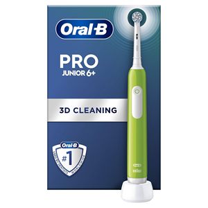 Brossette à dents électrique intelligente à ultrasons Oral-B Pro Junior Adultes, 1 tête, 2 modes, mode sensible adapté aux enfants, à partir de 6 ans, couleur verte - Product Image 2