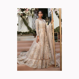 Ropa de mujer Diseñador pesado babrik Seda Tafetán Seda Lehenga choli con trabajo de piedra Koti mangas completas - Product Image 1