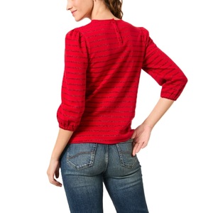 Camiseta de manga larga de verano de alta calidad para mujer Diseño de cuello redondo personalizado Ropa informal transpirable-Venta al por mayor - Product Image 2