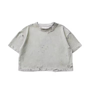 เสื้อยืดครอปสีขาวธรรมดาผ้าคอตตอนทรงสลิมฟิตสำหรับผู้ชายเสื้อผ้าสไตล์สตรีทแวร์แบบ100% ออกแบบโลโก้ได้ตามต้องการ - Product Image 2