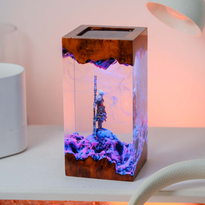 Lámpara de Resina Epoxi Personalizada, Lámpara de Resina Epoxi, Lámpara de Arte de Madera y Resina, Lámpara de Noche Personalizada, Regalo Hecho a Mano, Cumpleaños - Product Image 5