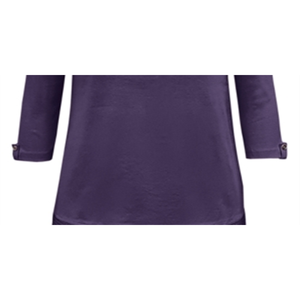 Top da Donna Karen Scott Viola Taglia S, M, L, XL, XXL in Cotone con Orlo in Pizzo, Colletto Arricciato e Design Floreale Geometrico Ricamato per Feste - Product Image 3