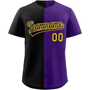 Camisetas de béisbol negras personalizadas al por mayor de fábrica, uniformes informales sublimados elegantes, servicio OEM transpirable - Product Image 5