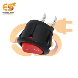 KCD1 T125 6A 250V AC Interruptor basculante de plástico redondo pequeño rojo 2 pines SPST - Product Image 4