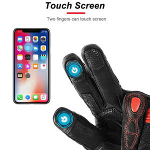 Gants de moto imperméables teints en uni, gants de moto tactiles, meilleur produit, gants de course en cuir pour hommes pour les coureurs - Product Image 3