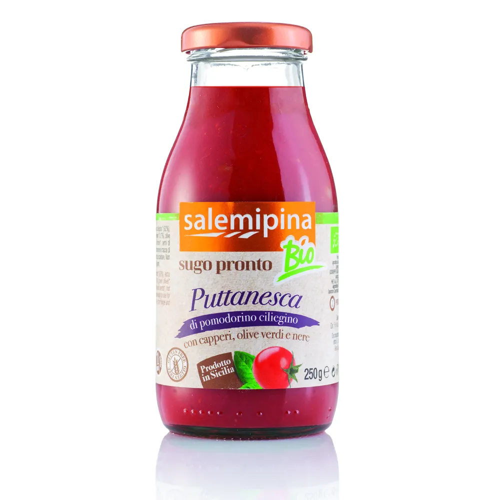 100% italienische Bio-Qualität Gebrauchs fertige Kirsch tomaten saucen Puttanesca 250 g