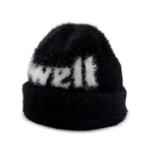 OEM Your Own Logo High Quality <b>Fluffy</b> Furry Fuzzy Knit Rabbit Faux Fur Jacquard Custom Mohair Beanie <b>Hats</b> Winter Dot Image - Product Image 2