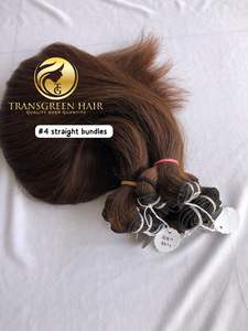 22 ''solo donante templo indio virgen camboyano visón 100% calidad Premium Color #4 extensiones de mechones rectos cabello humano - Product Image 4