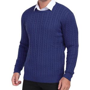 Nuevos Suéteres de Punto Trenzado para Hombre, 100% Lana, Transpirables, Suéter de Invierno Holgado con Cuello Redondo y Manga Larga, Suéteres de Punto Personalizados para Hombre - Product Image 2