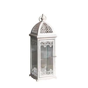 Último estilo marroquí de metal y vidrio vela linterna Hogar y Navidad decorativo excelente precio Premium hierro blanco linterna - Product Image 1
