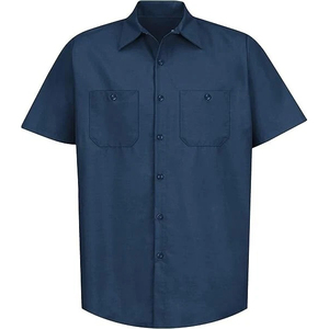 Vente en gros de chemises de travail pour mécaniciens industriels personnalisées à manches courtes pour hommes Chemise de travail haute visibilité sur mesure - Product Image 3