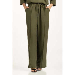 Pantalon large en crêpe pour femme Salt WM-COD-WS24-203B, respirant, taille mi-haute - Product Image 3