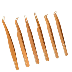 ANAAIF Pince à cils en acier inoxydable très vendue Lot de 6 pièces pour l'épilation des sourcils Bon prix Bon matériel OEM ODM - Product Image 4