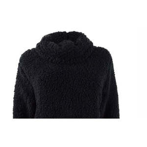 Cardigan da donna Style & Co in finto sherpa stile coreano, maglione nero lavorato a maglia con collo a cappuccio e logo frontale, taglia Petite Small, invernale - Product Image 3