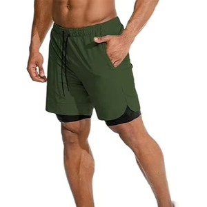 Pantalones cortos de gimnasio para hombres Cintura elástica Secado rápido Correr Entrenamiento Pantalones cortos atléticos con bolsillos - Product Image 3