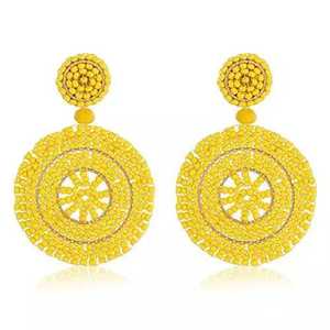 Pendientes de Cuentas de Arroz para Mujer, Pendientes de Moda, Elegantes Pendientes de Cuentas de Semillas Hechos a Mano, Joyería Única Hecha a Mano, Diseño Creativo - Product Image 1