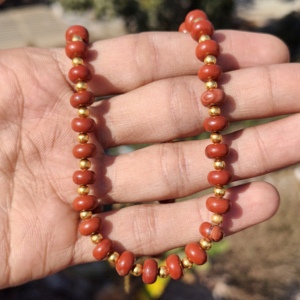 Collier statement en argent sterling avec perles de jaspe rouge naturel véritable, perles rondes de 8 mm, bijoux en pierres précieuses, mariage - Product Image 3