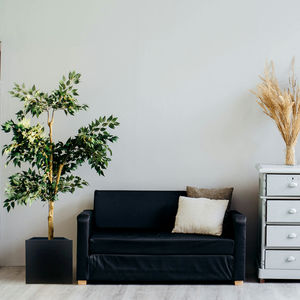 Jardinière carrée en acier galvanisé noir de 20 pouces, grande, en métal, pour intérieur/extérieur, pot de fleurs robuste avec revêtement en poudre pour la maison - Product Image 4