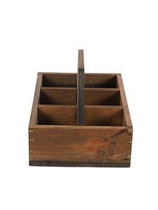 Organisateur de couverts en bois moderne sur pied, porte-ustensiles de table, boîte de rangement multi-compartiments, cuisine, table à manger, restaurant - Product Image 2