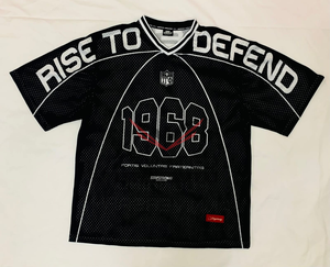 Camisetas de Fútbol Americano Cortas, Holgadas, Retro, de Malla Transpirable, Bordadas OEM, MOQ Bajo, Personalizadas, Estilo Cuadrado, Deportivas, Talla Grande, Unisex - Product Image 2