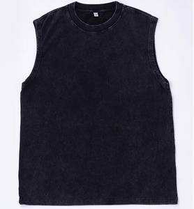 Camiseta Vintage sin mangas de algodón puro de peso pesado Camiseta sin mangas de gran tamaño holgada Retro de algodón completo lavado - Product Image 3