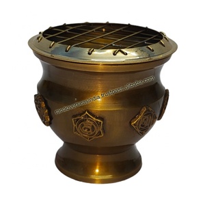 Luxe Offre Spéciale Antique En Laiton Charcoal Écran Brûleur D'encens En Métal Bakhoor Porte-Encens Avec Sept Chakra Conception - Product Image 3