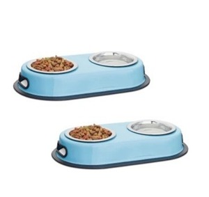 Comedero Doble para Mascotas de Acero Inoxidable de Primera Calidad al por Mayor, Acero Inoxidable de Alta Calidad con Base Antideslizante Resistente - Product Image 1